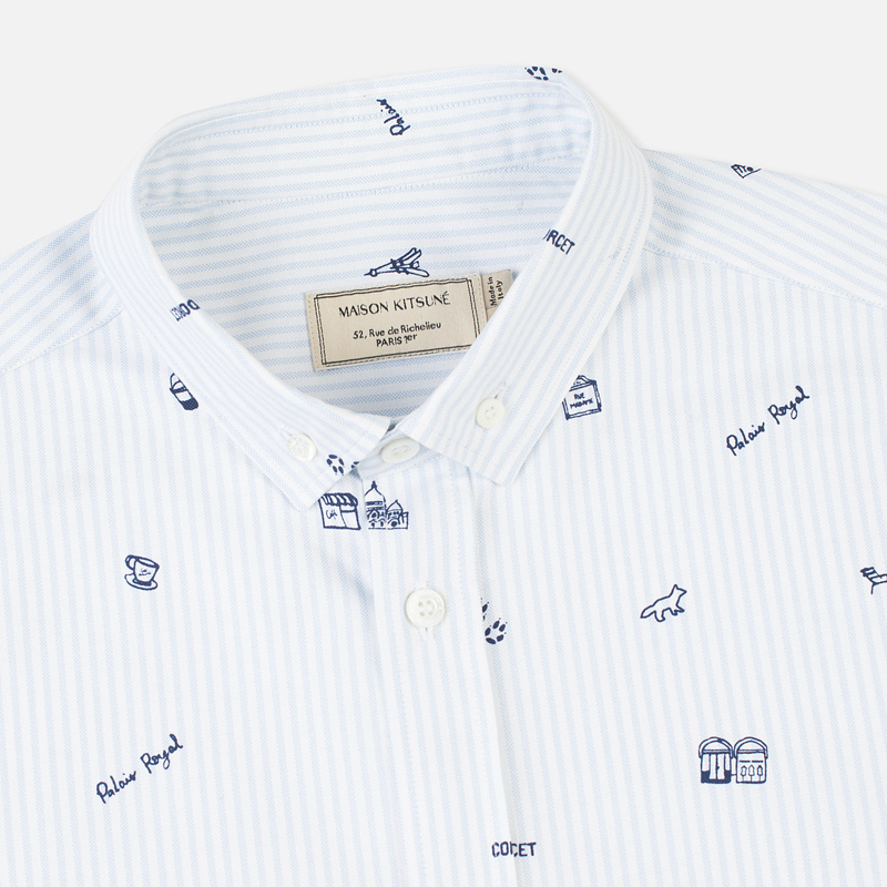 Maison Kitsune Мужская рубашка Oxford Printed Classic