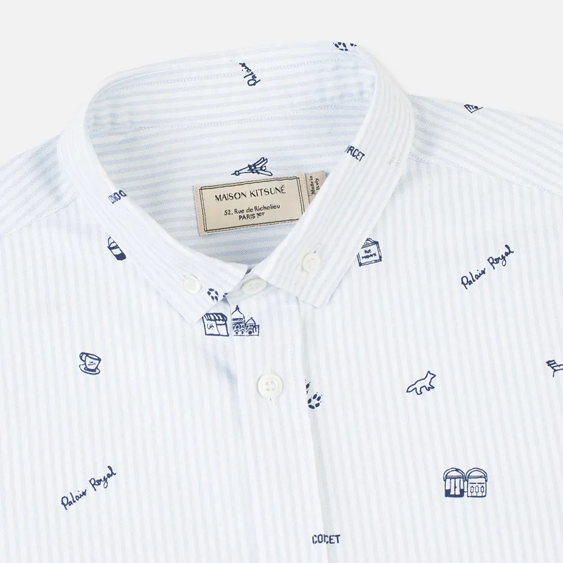 Maison Kitsune Мужская рубашка Oxford Printed Classic