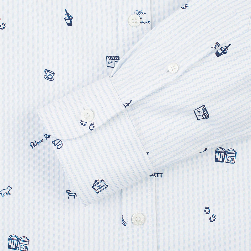 Maison Kitsune Мужская рубашка Oxford Printed Classic