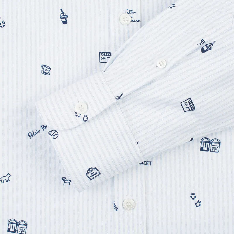 Maison Kitsune Мужская рубашка Oxford Printed Classic