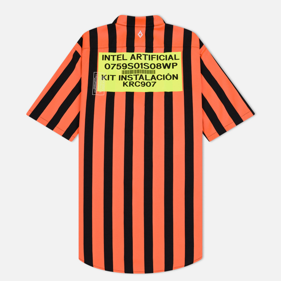 Мужская рубашка Marcelo Burlon Warning Orange/Multicolor