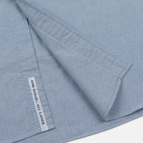 Мужская рубашка Nanamica Button Down Wind Nylon/Cotton Blue