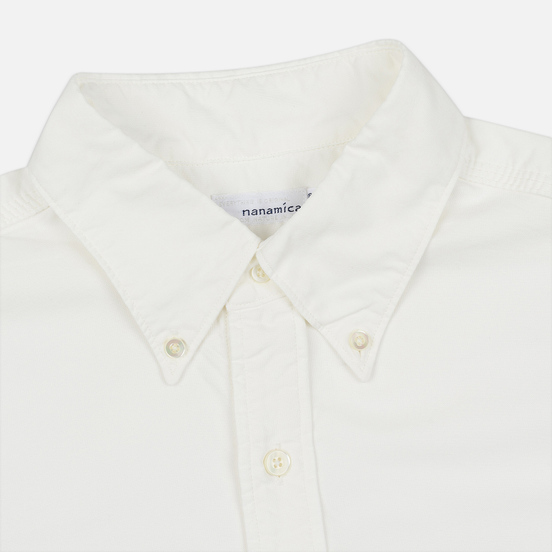 Мужская рубашка Nanamica Button Down Wind Nylon/Cotton White