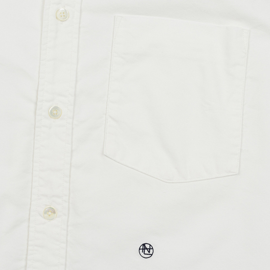 Мужская рубашка Nanamica Button Down Wind Nylon/Cotton White