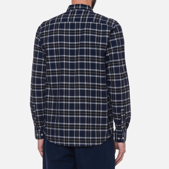 Мужская рубашка Norse Projects Anton Brushed Flannel Check Dark Navy