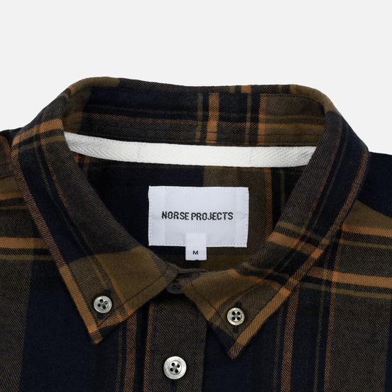 Мужская рубашка Norse Projects Anton Brushed Flannel Check Ivy Green