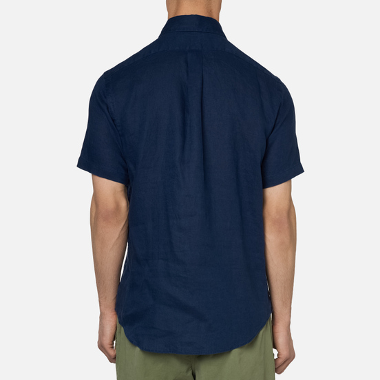 Мужская рубашка Polo Ralph Lauren Classic Fit Piece Dye Linen Newport Navy