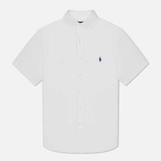 Мужская рубашка Polo Ralph Lauren Classic Fit Piece Dye Linen White