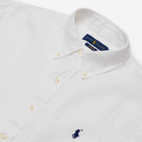 Мужская рубашка Polo Ralph Lauren Classic Fit Piece Dye Linen White