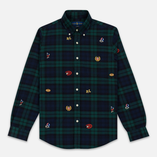 Мужская рубашка Polo Ralph Lauren Classic Fit Plaid Oxford Pine/Navy Multi