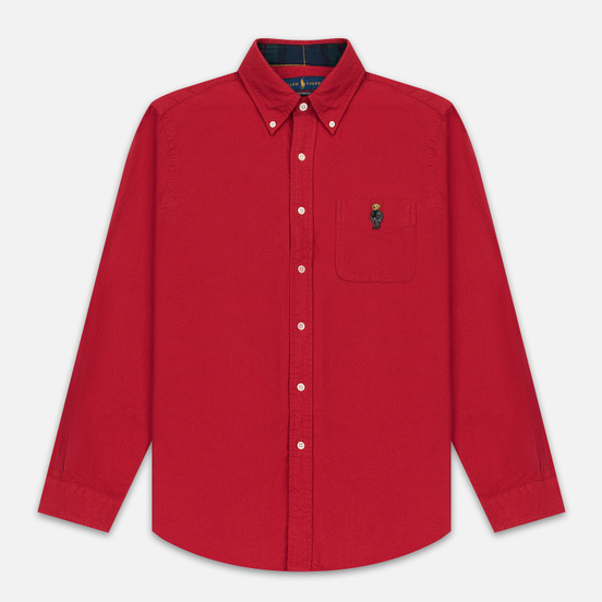 Мужская рубашка Polo Ralph Lauren Custom Fit Bear Brushed Oxford Sport Red