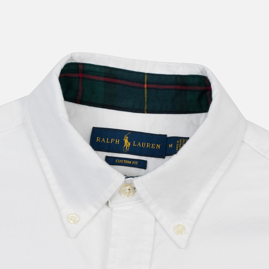 Мужская рубашка Polo Ralph Lauren Custom Fit Bear Brushed Oxford White