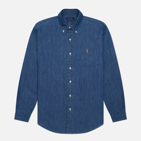   Brandshop Мужская рубашка Polo Ralph Lauren Custom Fit Polo Pony Color, цвет синий, размер XXL