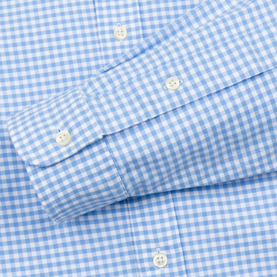 Мужская рубашка Polo Ralph Lauren Custom Fit Polo Pony Color Mini Logo Oxford Light Blue/White