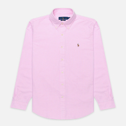 Мужская рубашка Polo Ralph Lauren Custom Fit Polo Pony Color Mini Logo Oxford Pink/White