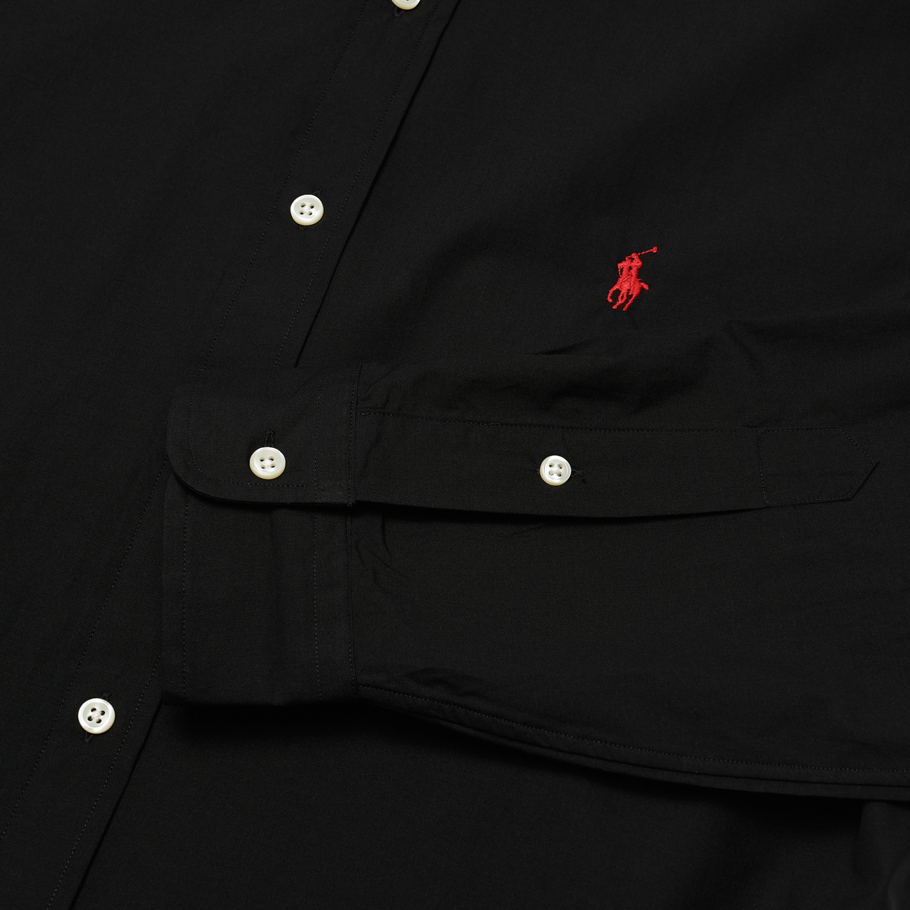 Мужская рубашка Polo Ralph Lauren Custom Fit Polo Pony Color Natural Stretch Poplin Black