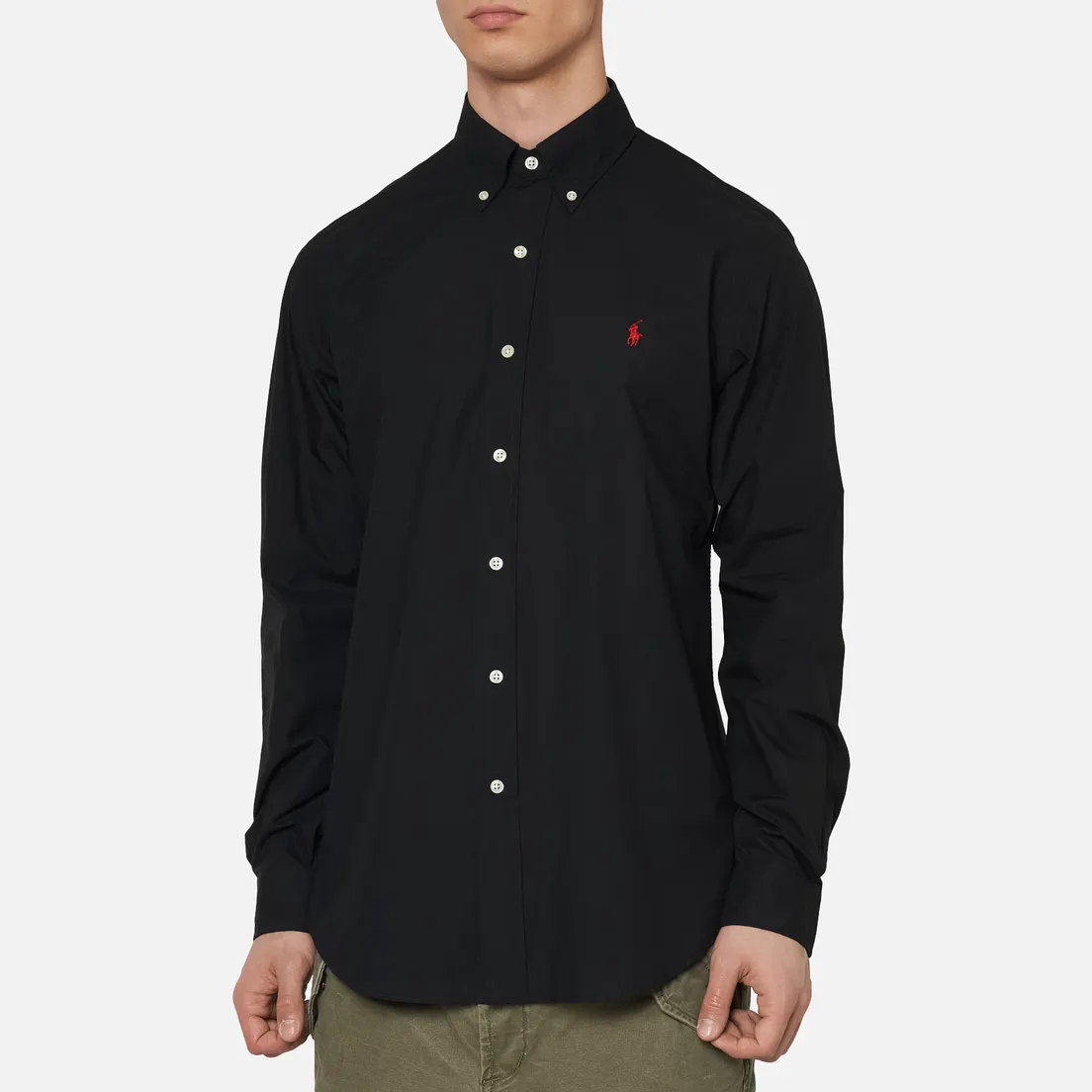 Polo Ralph Lauren Мужская рубашка Custom Fit Polo Pony Color Natural Stretch Poplin