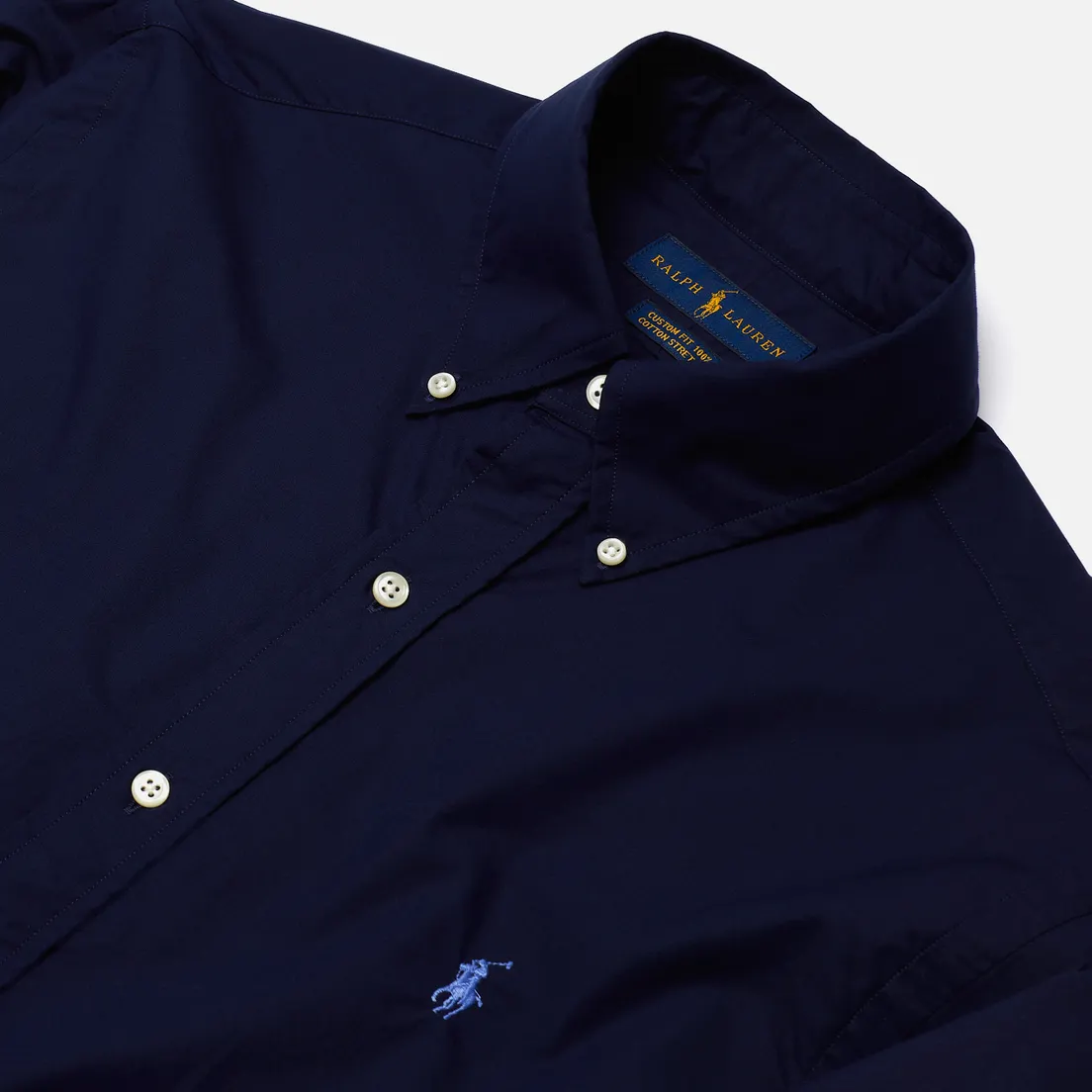 Polo Ralph Lauren Мужская рубашка Custom Fit Polo Pony Color Natural Stretch Poplin