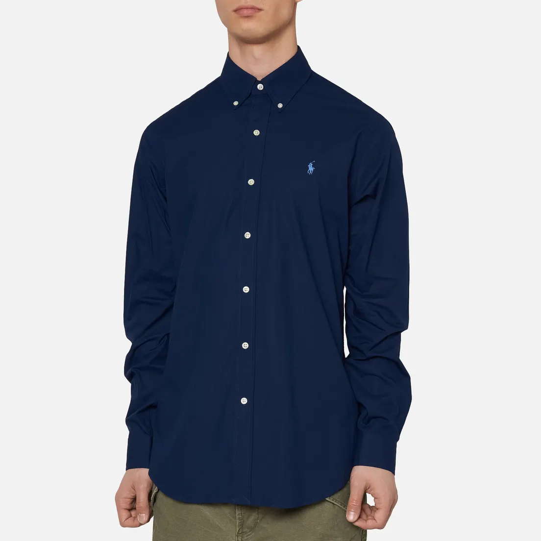 Polo Ralph Lauren Мужская рубашка Custom Fit Polo Pony Color Natural Stretch Poplin