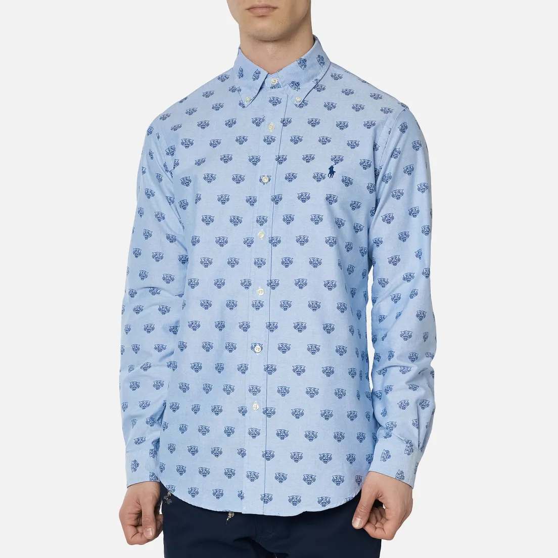 Polo Ralph Lauren Мужская рубашка Custom Fit Polo Pony Color Printed Oxford