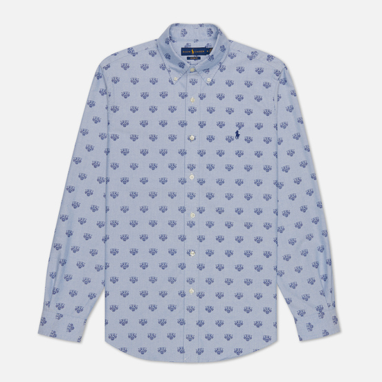 Мужская рубашка Polo Ralph Lauren Custom Fit Polo Pony Color Printed Oxford Collegiate Tigers