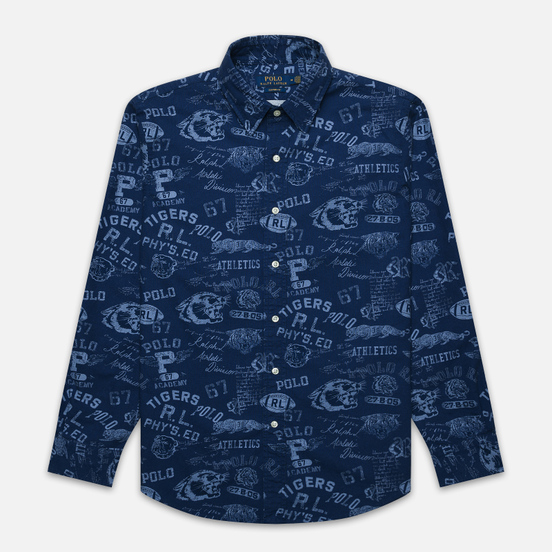 Мужская рубашка Polo Ralph Lauren Custom Fit Printed Oxford Varsity Stamp