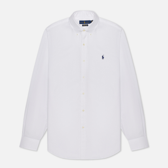 Мужская рубашка Polo Ralph Lauren Custom Fit Polo Pony Color Natural Stretch Poplin White