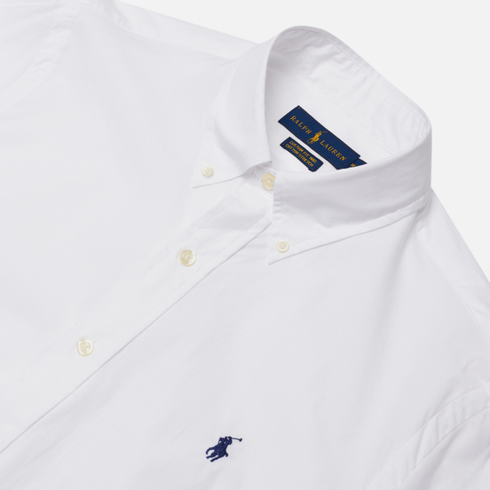 Мужская рубашка Polo Ralph Lauren Custom Fit Polo Pony Color Natural Stretch Poplin White