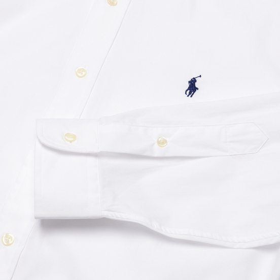 Мужская рубашка Polo Ralph Lauren Custom Fit Polo Pony Color Natural Stretch Poplin White