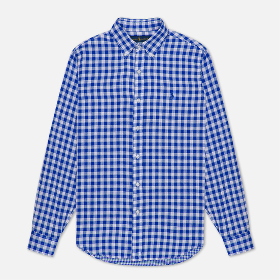 Мужская рубашка Polo Ralph Lauren Double Face Oxford Blue/White