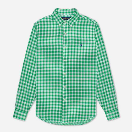 Мужская рубашка Polo Ralph Lauren Double Face Oxford Green/White