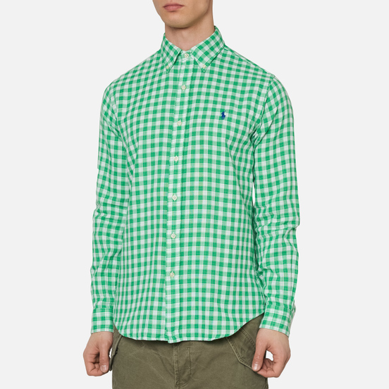 Мужская рубашка Polo Ralph Lauren Double Face Oxford Green/White