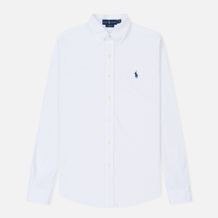 Мужская рубашка Polo Ralph Lauren Featherweight Mesh Oxford, цвет белый, размер XXL