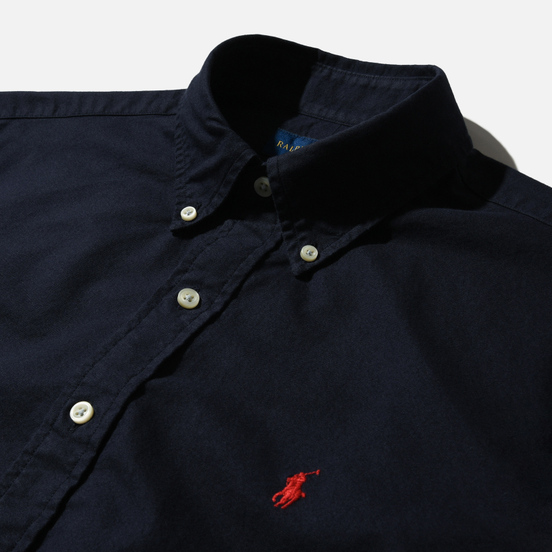 Мужская рубашка Polo Ralph Lauren Garment Dyed Oxford Navy