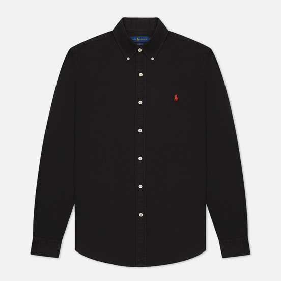 Мужская рубашка Polo Ralph Lauren Garment Dyed Oxford Slim Fit Black