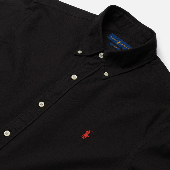 Мужская рубашка Polo Ralph Lauren Garment Dyed Oxford Slim Fit Black
