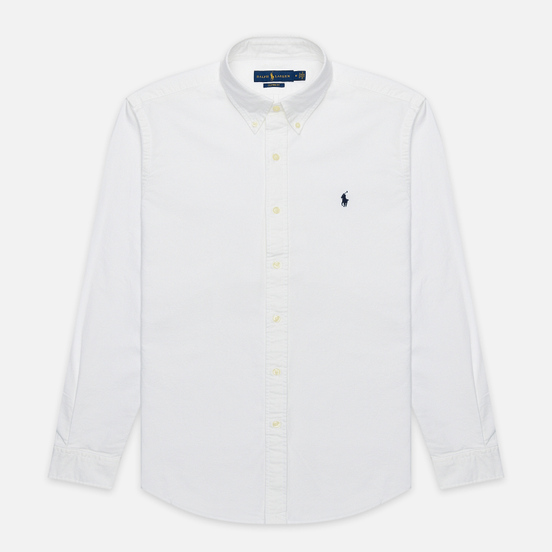 Мужская рубашка Polo Ralph Lauren Garment Dyed Oxford White