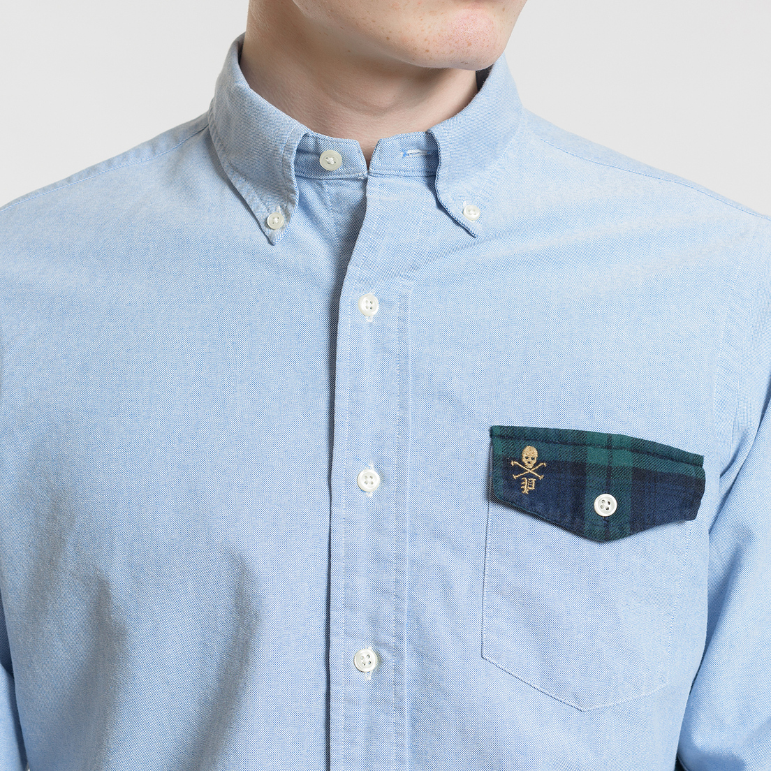 Polo Ralph Lauren Мужская рубашка Logo Scull & Crossbone Pocket Oxford