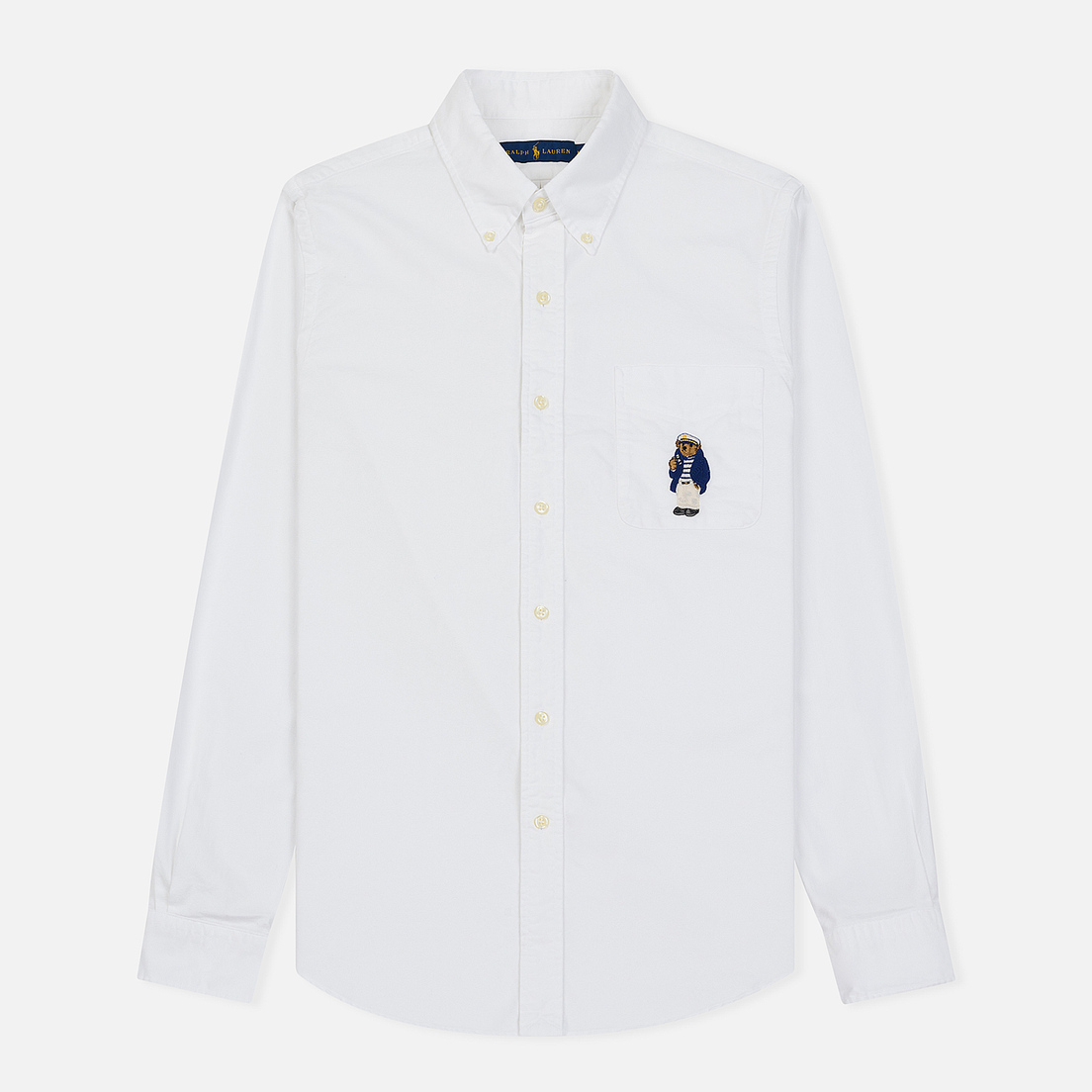 Polo Ralph Lauren Мужская рубашка Oxford Embroidered Polo Bear Pocket