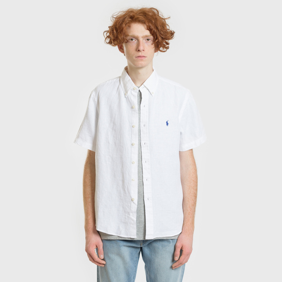 Мужская рубашка Polo Ralph Lauren Oxford Linen Slim Fit Pure White
