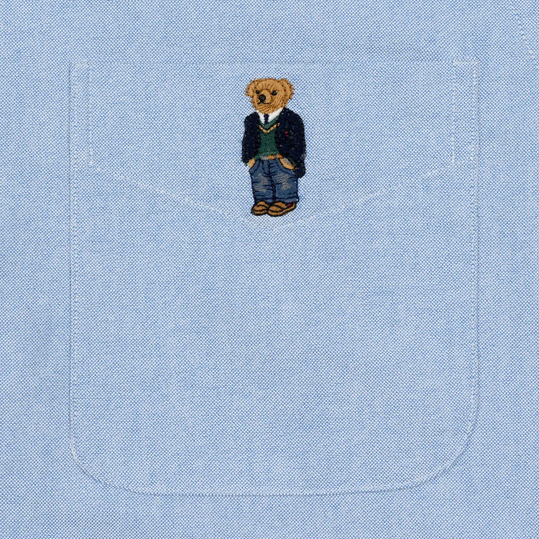 Polo Ralph Lauren Мужская рубашка Polo Bear Embroidered Pocket Oxford