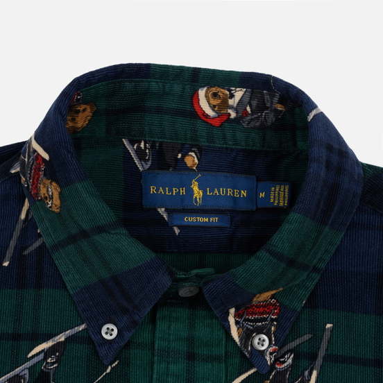 Мужская рубашка Polo Ralph Lauren Printed Corduroy Button Down Blackwatch Bears