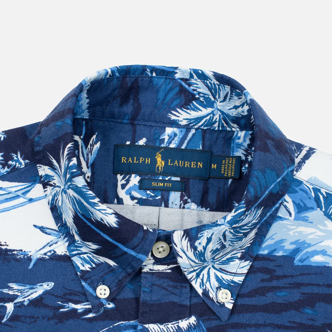 Polo Ralph Lauren Мужская рубашка Slim Fit Button Down Polo Pony Printed Oxford