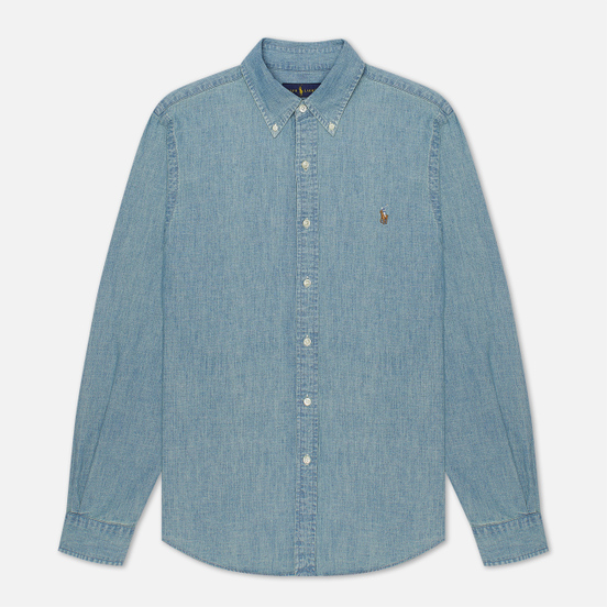 Мужская рубашка Polo Ralph Lauren Slim Fit Chambray Light Indigo
