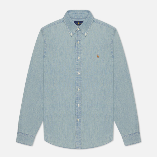 Мужская рубашка Polo Ralph Lauren Slim Fit Chambray Light Indigo