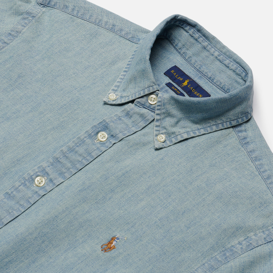 Мужская рубашка Polo Ralph Lauren Slim Fit Chambray Light Indigo