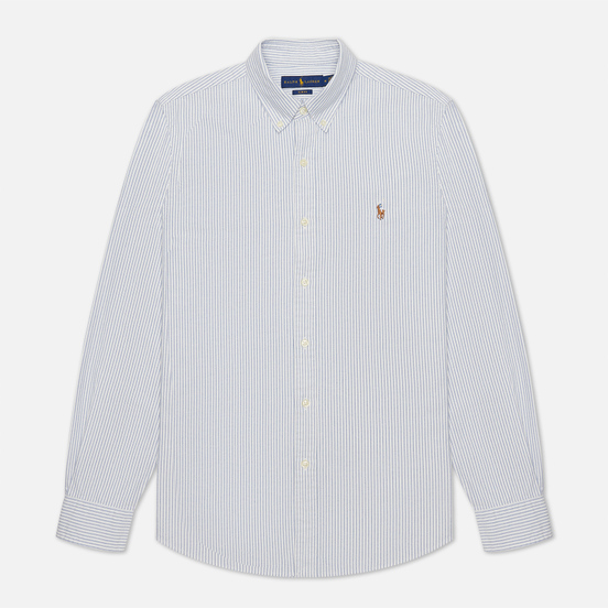 Мужская рубашка Polo Ralph Lauren Slim Fit Oxford Blue/White