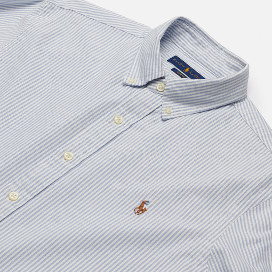 Мужская рубашка Polo Ralph Lauren Slim Fit Oxford Blue/White