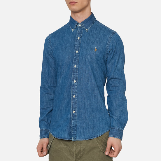 Мужская рубашка Polo Ralph Lauren Slim Fit Oxford Denim