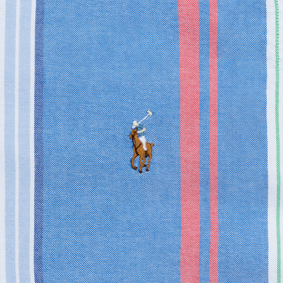 Мужская рубашка Polo Ralph Lauren Slim Fit Polo Pony Color Mini Logo Oxford Blue/Red Multi Stripe